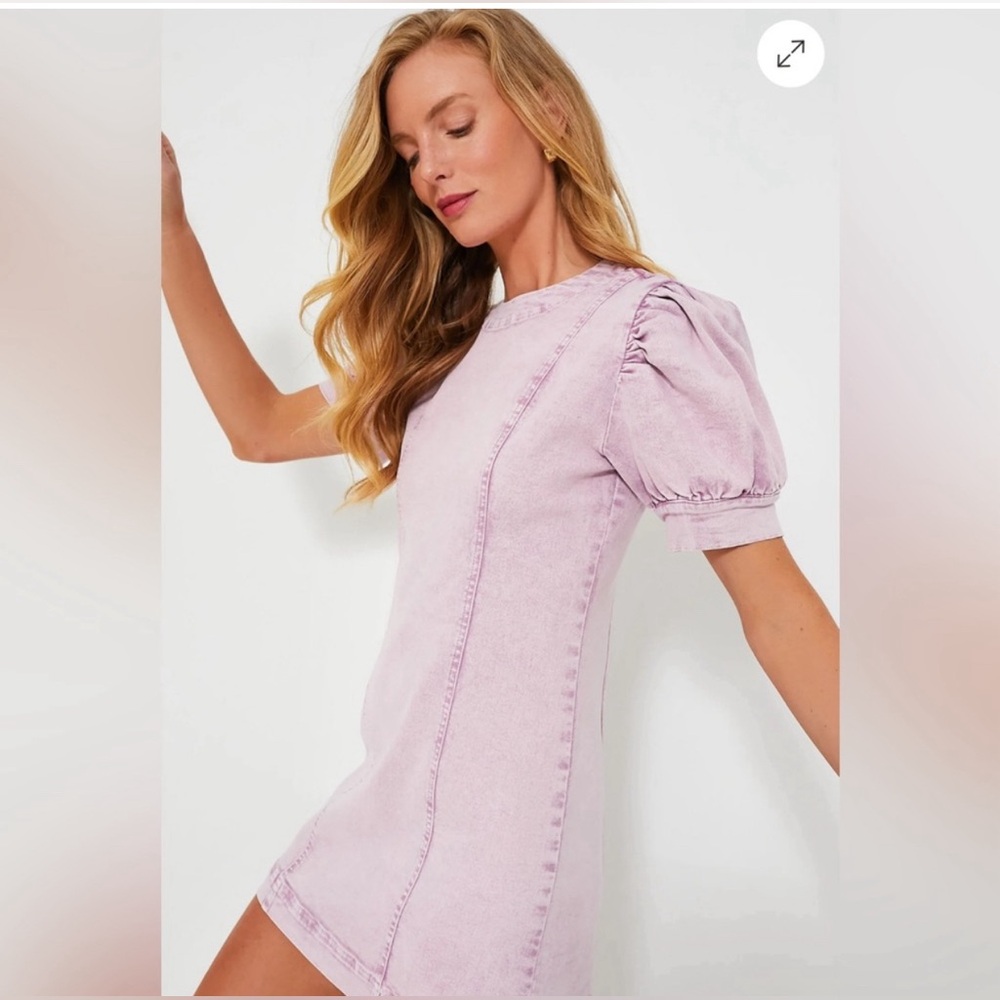 NWT Tuckernuck Hyacinth House Lilac Stretch Denim Juniper Mini Dress Size Large